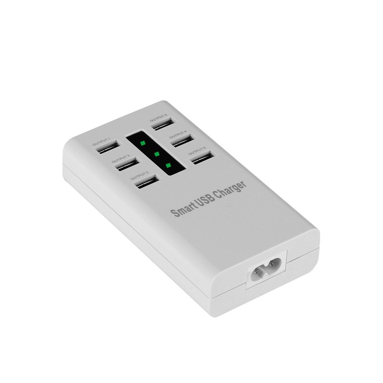 Portable Travel 30W 5V 6A 6-Port Smart Charger with 1.5m Cable for iPhone Samsung Huawei - US Plug-2