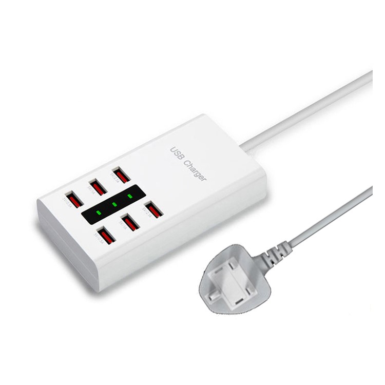 

Portable 30W 5V 6A Travel 6 Ports Charging Station with 1.5m Cable for iPhone Samsung Huawei - UK Plug, iPhone X