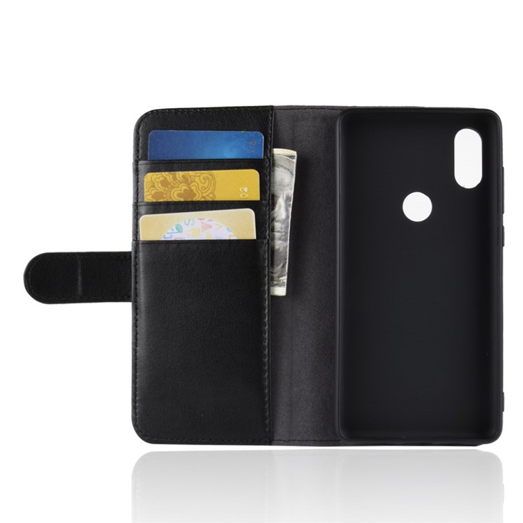 Genuine Split Wallet Leather Protection Flip Stand Mobile Phone Cover for Xiaomi Mi Mix 2s - Black-9