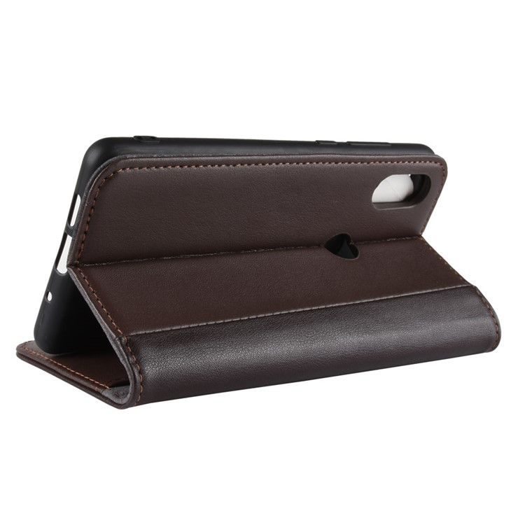 Genuine Split Wallet Leather Protection Flip Stand Case Cover for Xiaomi Mi Mix 2s - Coffee-13