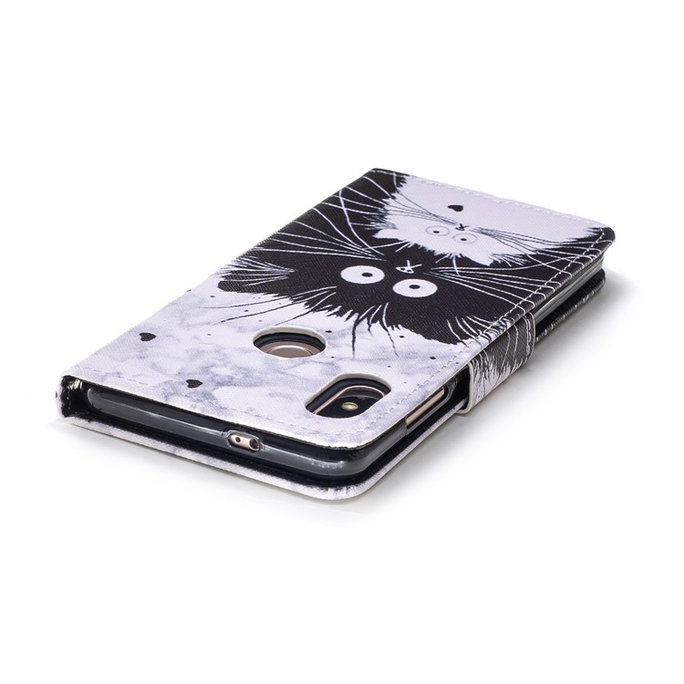 Pattern Printing PU Leather Protection Cell Phone Cover for Xiaomi Mi A2 / Mi 6X - Black and White Cats-4