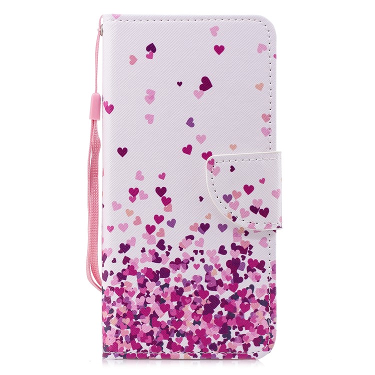Pattern Printing PU Leather Stand Wallet Case Cover Shell for Xiaomi Mi 6X / Mi A2 - Hearts Pattern-1