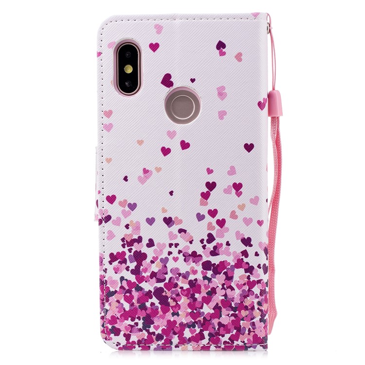 Pattern Printing PU Leather Stand Wallet Case Cover Shell for Xiaomi Mi 6X / Mi A2 - Hearts Pattern-2