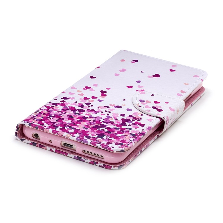 Pattern Printing PU Leather Stand Wallet Case Cover Shell for Xiaomi Mi 6X / Mi A2 - Hearts Pattern-3