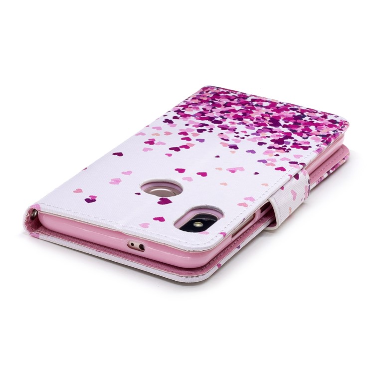 Pattern Printing PU Leather Stand Wallet Case Cover Shell for Xiaomi Mi 6X / Mi A2 - Hearts Pattern-4