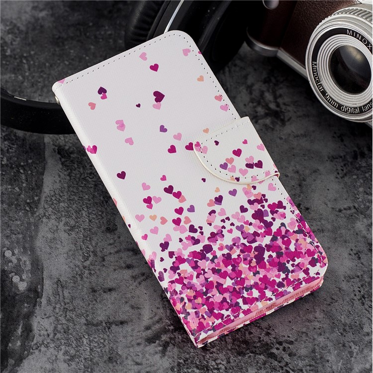 Pattern Printing PU Leather Stand Wallet Case Cover Shell for Xiaomi Mi 6X / Mi A2 - Hearts Pattern-6