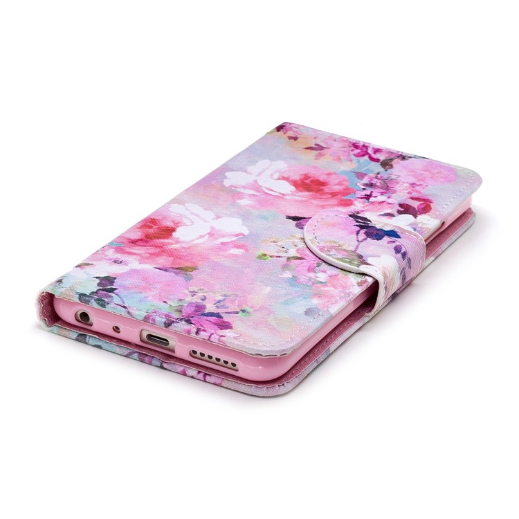 Impression de Motif pu Leather Couverture Mobile Avec Des Emplacements de Carte Pour Xiaomi Mi 6X / mi A2 - Fleurs Vives-3