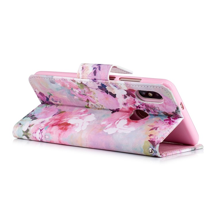 Pattern Printing PU Leather Mobile Cover with Card Slots for Xiaomi Mi 6X / Mi A2 - Vivid Flowers-5