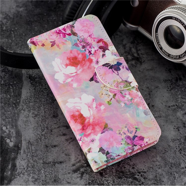 Impression de Motif pu Leather Couverture Mobile Avec Des Emplacements de Carte Pour Xiaomi Mi 6X / mi A2 - Fleurs Vives-6