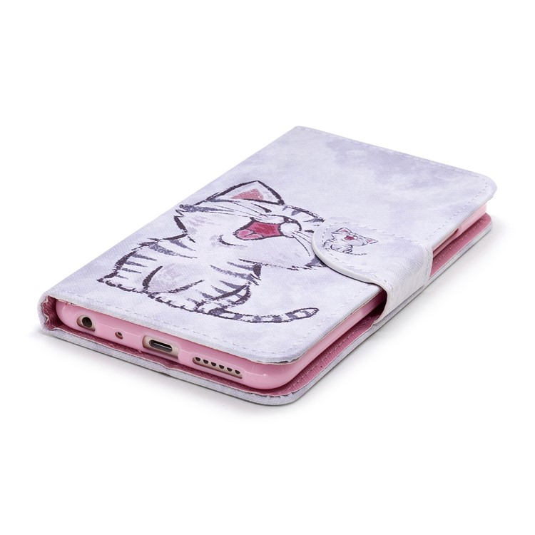 Pattern Printing Card Slots Leather Case with Stand for Xiaomi Mi 6X / Mi A2 - Cat Pattern-3