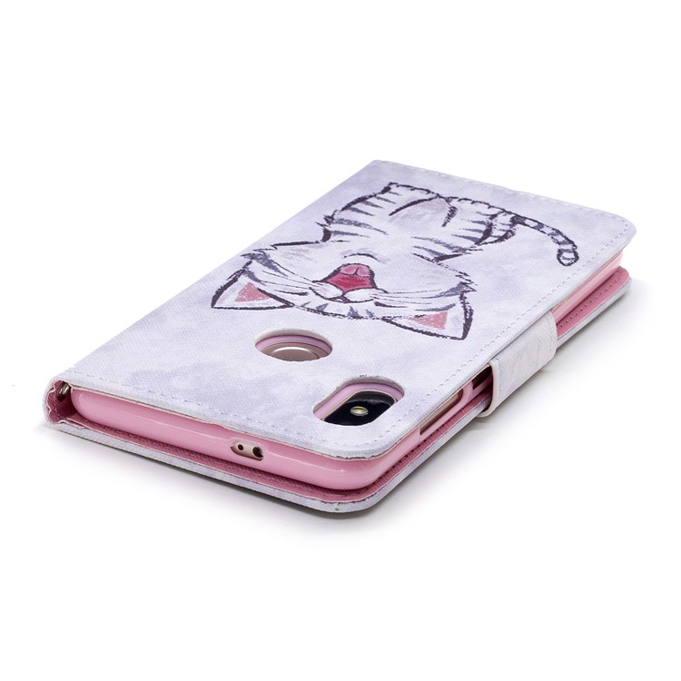 Pattern Printing Card Slots Leather Case with Stand for Xiaomi Mi 6X / Mi A2 - Cat Pattern-4