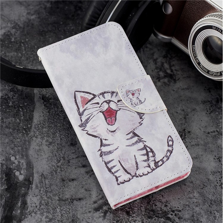 Pattern Printing Card Slots Leather Case with Stand for Xiaomi Mi 6X / Mi A2 - Cat Pattern-6