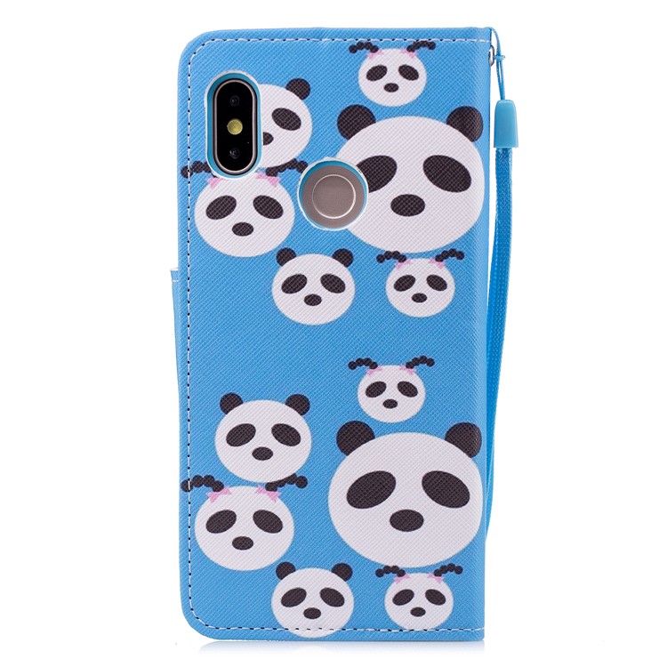 Pattern Printing PU Leather Stand Shell with Card Slots for Xiaomi Mi 6X / Mi A2 - Panda Pattern-2