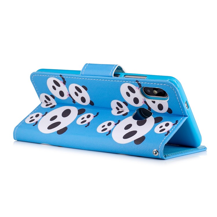 Pattern Printing PU Leather Stand Shell with Card Slots for Xiaomi Mi 6X / Mi A2 - Panda Pattern-5