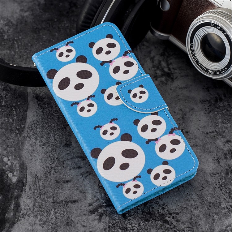 Pattern Printing PU Leather Stand Shell with Card Slots for Xiaomi Mi 6X / Mi A2 - Panda Pattern-6