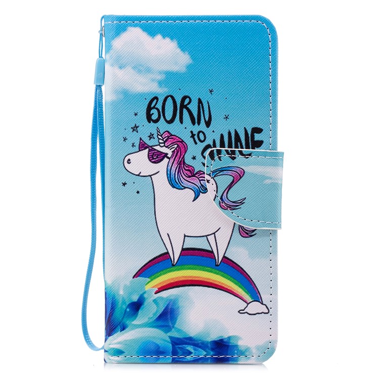 Pattern Printing PU Leather Stand Wallet Mobile Shell for Xiaomi Mi 6X / Mi A2 - Unicorn Pattern-1