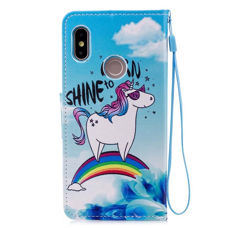Pattern Printing PU Leather Stand Wallet Mobile Shell for Xiaomi Mi 6X / Mi A2 - Unicorn Pattern-2
