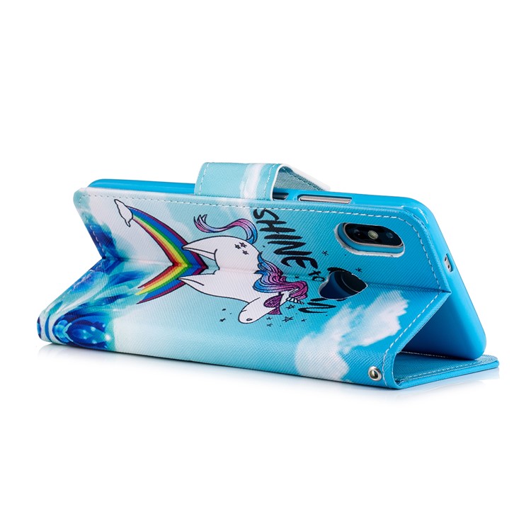 Pattern Printing PU Leather Stand Wallet Mobile Shell for Xiaomi Mi 6X / Mi A2 - Unicorn Pattern-5