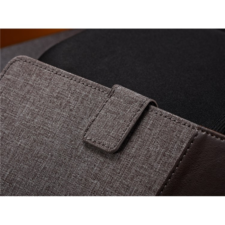 MUXMA PU Leather Canvas Splicing Wallet Stand Shell for Xiaomi Redmi Note 5 Pro (Dual Camera) / Redmi Note 5 (China) - Brown-17