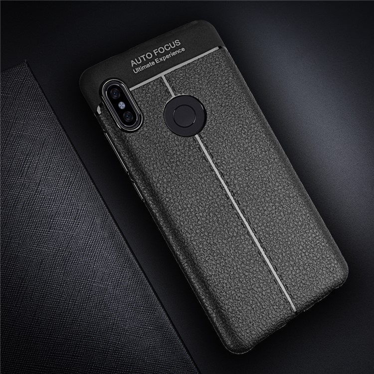 Litchi Texture TPU Back Case for Xiaomi Redmi Note 5 Pro (Dual Camera) / Redmi Note 5 (China) - Black-2