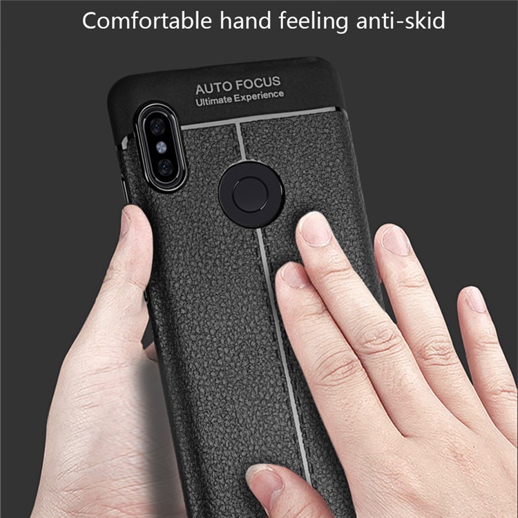 Litchi Texture TPU Back Case for Xiaomi Redmi Note 5 Pro (Dual Camera) / Redmi Note 5 (China) - Black-3