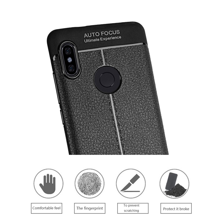 Litchi Texture TPU Back Case for Xiaomi Redmi Note 5 Pro (Dual Camera) / Redmi Note 5 (China) - Black-4