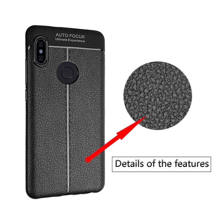 Litchi Texture TPU Back Case for Xiaomi Redmi Note 5 Pro (Dual Camera) / Redmi Note 5 (China) - Black-5