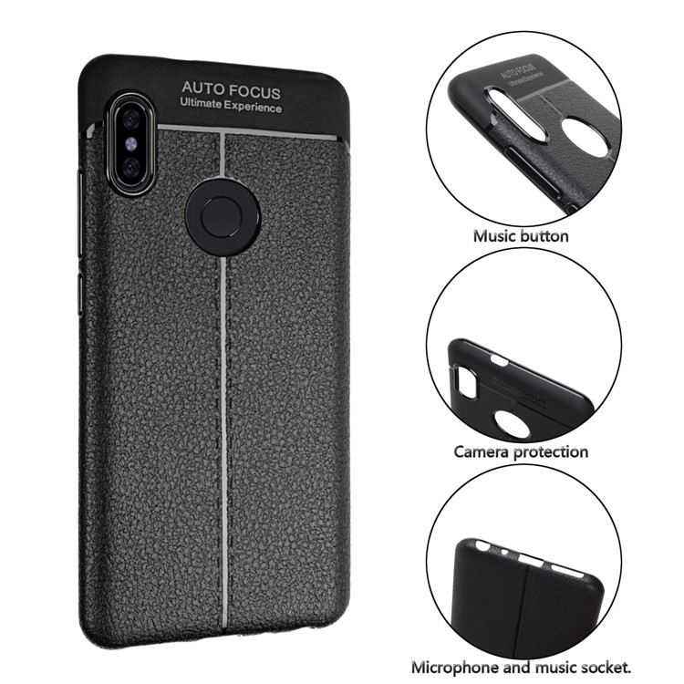 Litchi Texture TPU Back Case for Xiaomi Redmi Note 5 Pro (Dual Camera) / Redmi Note 5 (China) - Black-7