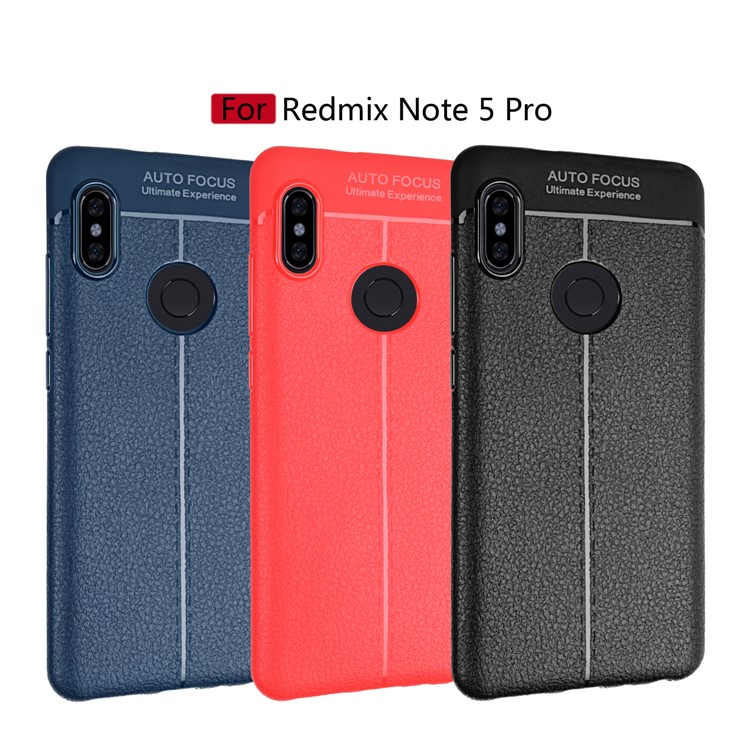 Litchi Texture TPU Back Case for Xiaomi Redmi Note 5 Pro (Dual Camera) / Redmi Note 5 (China) - Black-8