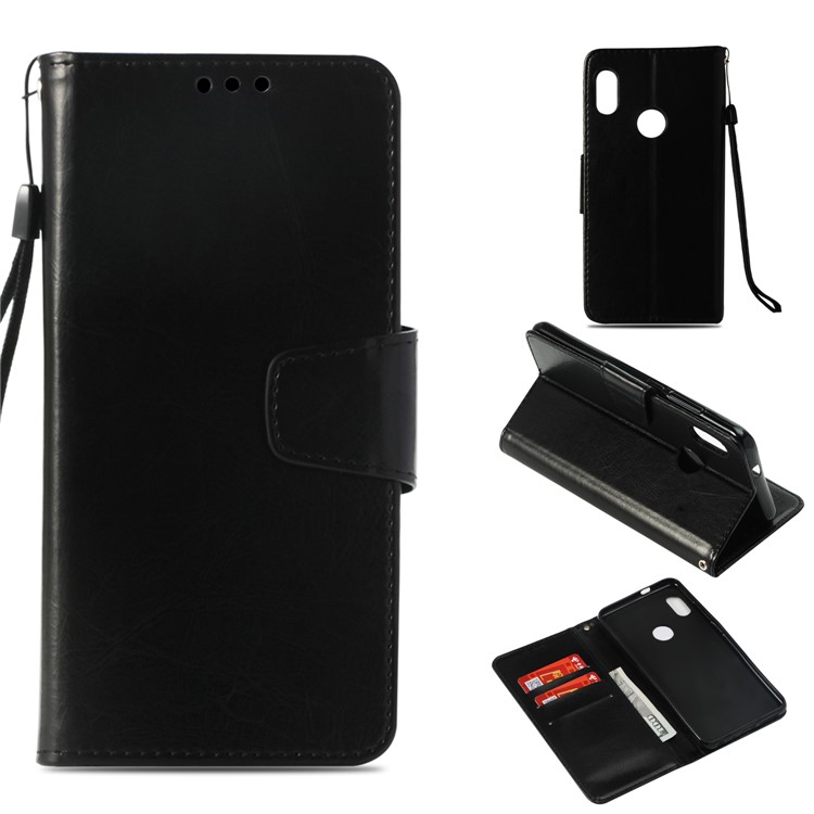Vintage Oil Buffed Leather Stand Wallet Case for Xiaomi Redmi Note 5 Pro (Dual Camera) / Redmi Note 5 (China) - Black-1