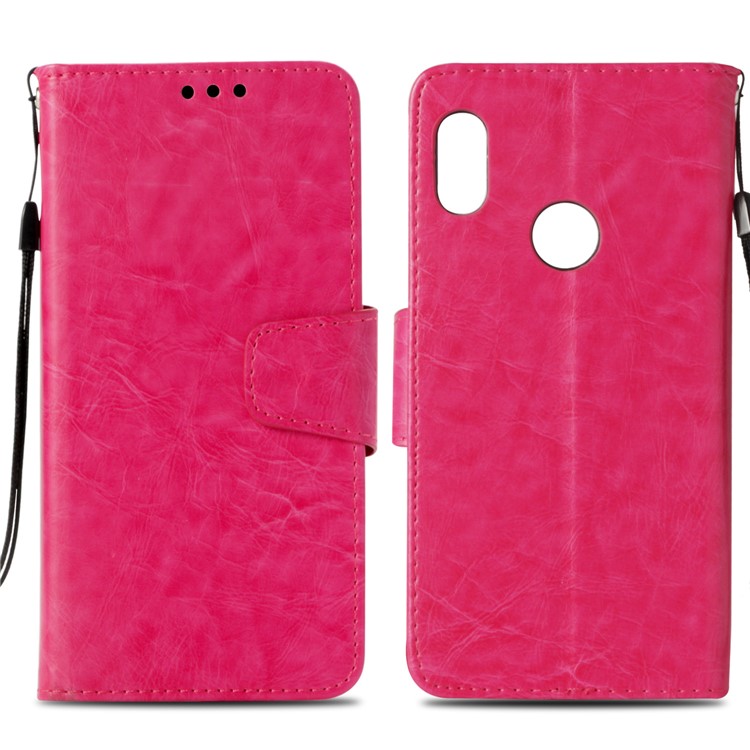 For Xiaomi Redmi Note 5 Pro (Dual Camera) / Redmi Note 5 (China) Vintage Oil Buffed Leather Wallet Stand Cover - Rose-2