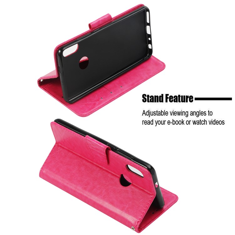For Xiaomi Redmi Note 5 Pro (Dual Camera) / Redmi Note 5 (China) Vintage Oil Buffed Leather Wallet Stand Cover - Rose-3