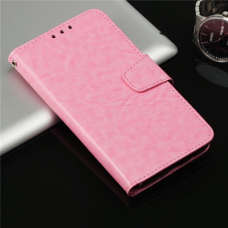 Vintage Oil Buffed Leather Stand Wallet Folio Phone Cover for Xiaomi Redmi Note 5 Pro (Dual Camera) / Redmi Note 5 (China) - Pink-6