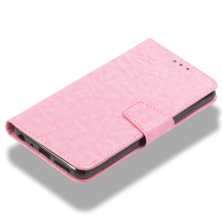 Vintage Oil Buffed Leather Stand Wallet Folio Phone Cover for Xiaomi Redmi Note 5 Pro (Dual Camera) / Redmi Note 5 (China) - Pink-7