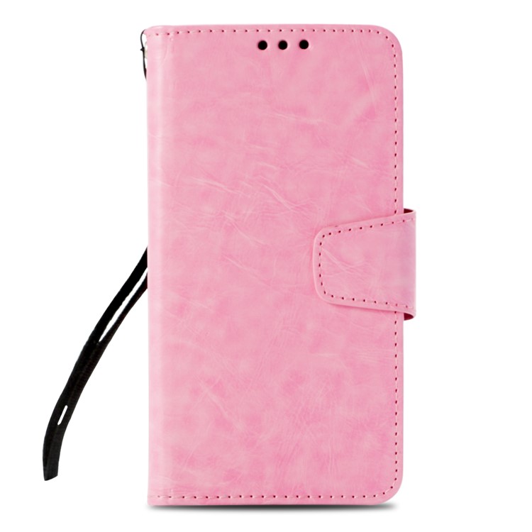 Vintage Oil Buffed Leather Stand Wallet Folio Phone Cover for Xiaomi Redmi Note 5 Pro (Dual Camera) / Redmi Note 5 (China) - Pink-8