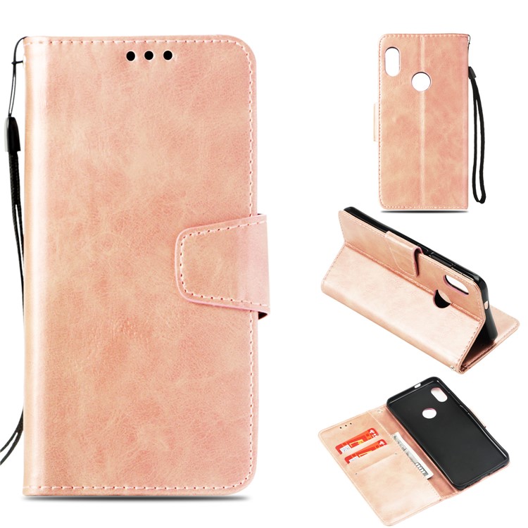 Vintage Oil Buffed Leather Wallet Mobile Cover with Stand for Xiaomi Redmi Note 5 Pro (Dual Camera) / Redmi Note 5 (China) - Rose Gold-1