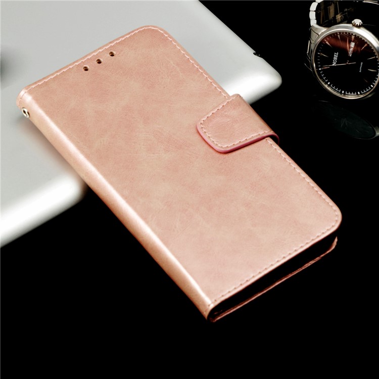 Vintage Oil Buffed Leather Wallet Mobile Cover with Stand for Xiaomi Redmi Note 5 Pro (Dual Camera) / Redmi Note 5 (China) - Rose Gold-7