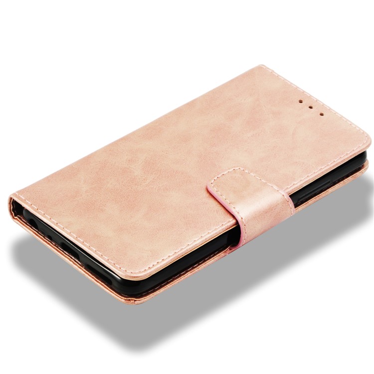 Vintage Oil Buffed Leather Wallet Mobile Cover with Stand for Xiaomi Redmi Note 5 Pro (Dual Camera) / Redmi Note 5 (China) - Rose Gold-8