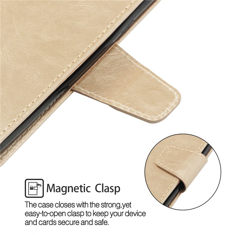 For Xiaomi Redmi Note 5 Pro (Dual Camera) / Redmi Note 5 (China) Vintage Oil Buffed Leather Stand Wallet Protective Folio Case - Gold-5