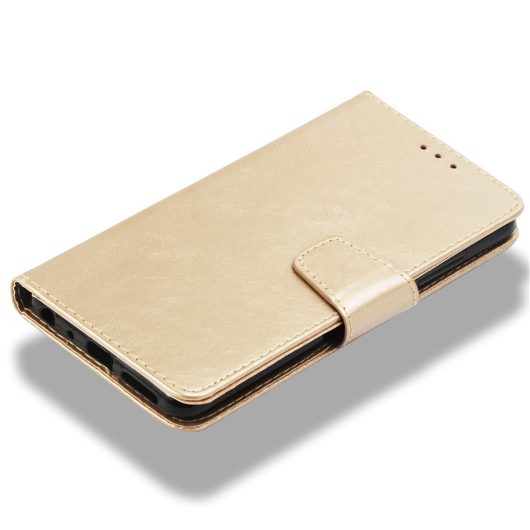 For Xiaomi Redmi Note 5 Pro (Dual Camera) / Redmi Note 5 (China) Vintage Oil Buffed Leather Stand Wallet Protective Folio Case - Gold-7