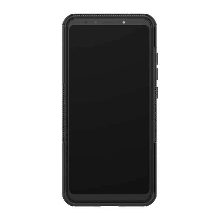 Tire Pattern Kickstand PC + TPU Hybrid Cover for Xiaomi Mi A2 / Mi 6X - All Black-5