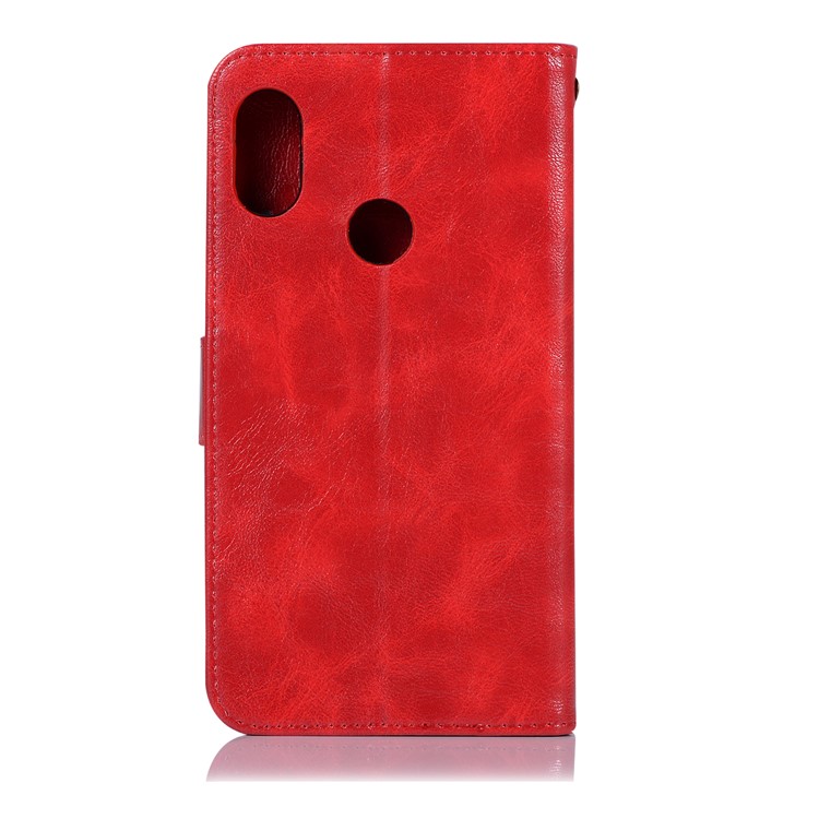 Retro Style PU Leather Folio Flip Cell Phone Shell for Xiaomi Mi A2 / Mi 6X - Red-3