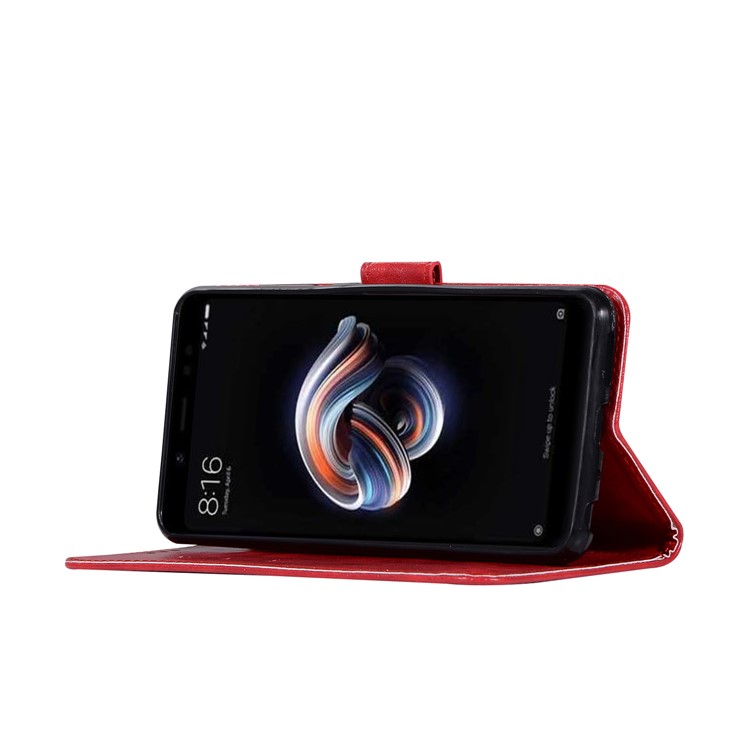 Retro Style PU Leather Folio Flip Cell Phone Shell for Xiaomi Mi A2 / Mi 6X - Red-5