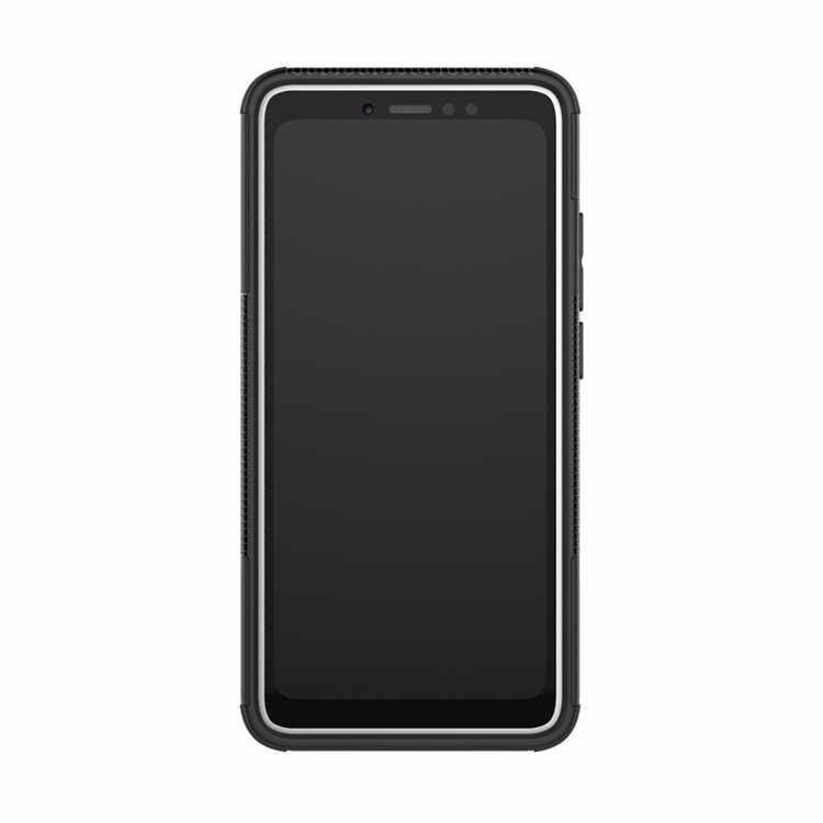 Tire Pattern Kickstand PC + TPU Hybrid Cover for Xiaomi Redmi S2 - All Black-6