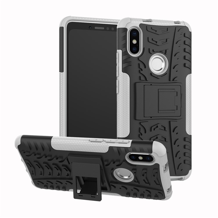 Tire Pattern Kickstand PC + TPU Hybrid Case for Xiaomi Redmi S2 / Y2 - White-1