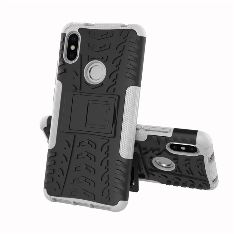 Tire Pattern Kickstand PC + TPU Hybrid Case for Xiaomi Redmi S2 / Y2 - White-2