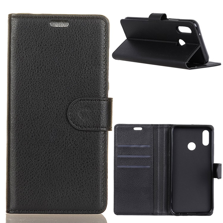 Litchi Grain Wallet Stand Leather Phone Case for Xiaomi Redmi S2 / Y2 - Black-1