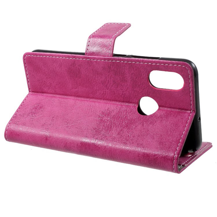 Vintage Style Leather Wallet Stand Case for Xiaomi Mi 8 (6.21-inch) - Rose-4