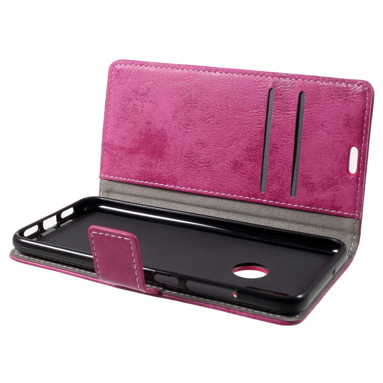Vintage Style Leather Wallet Stand Case for Xiaomi Mi 8 (6.21-inch) - Rose-5