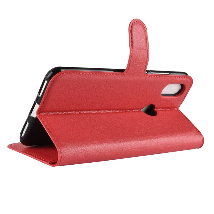 Portacellulare In Pelle Color Litchi Per Xiaomi Redmi S2 - Rosso-5